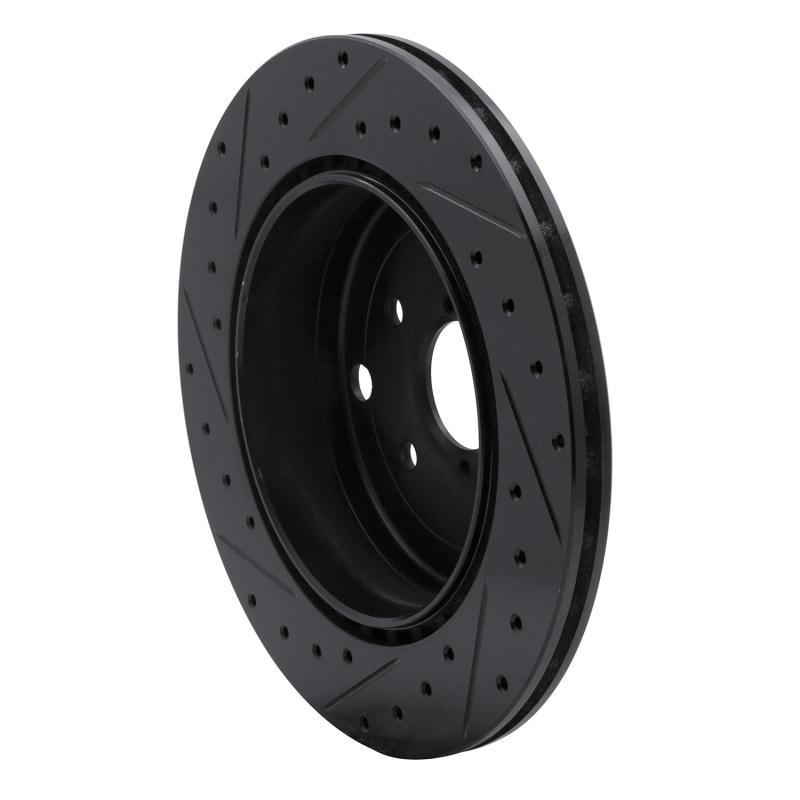 Subaru Impreza Brake Rotor (1) - Rear Right - R1 Concepts - Drilled & Slotted - Black - `08-`20